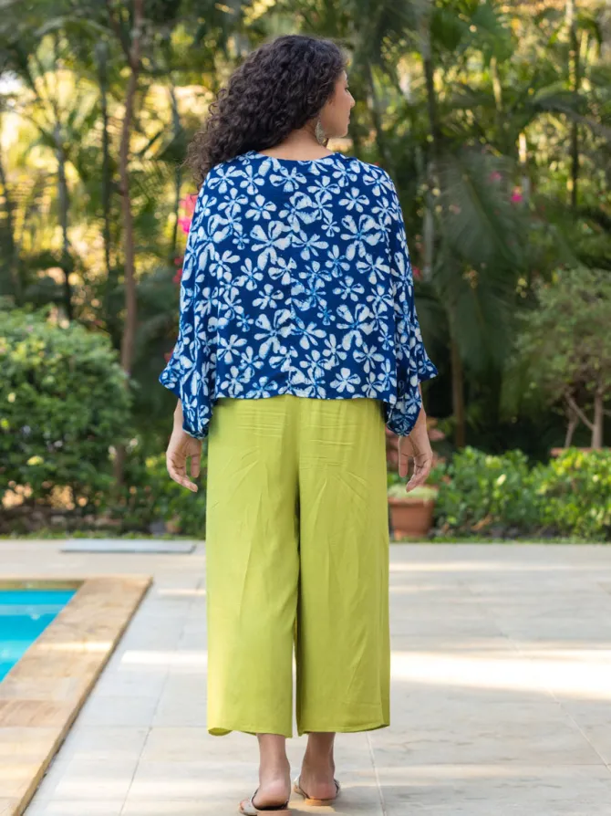Devki Indigo Poncho Shirt Top