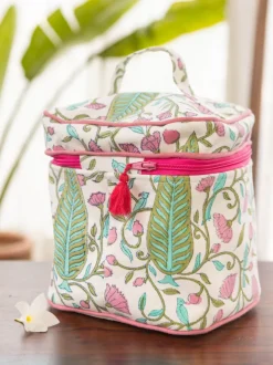 Dilbar Pine Cotton Travel Vanity Case