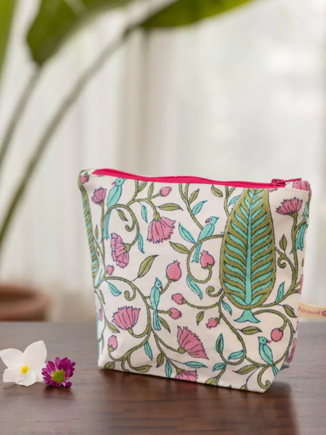 Dilbar Pine Cotton Travel Pouch