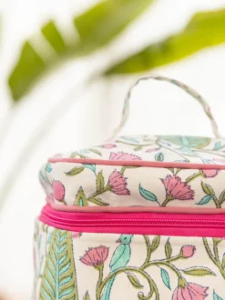 Dilbar Pine Cotton Travel Vanity Case