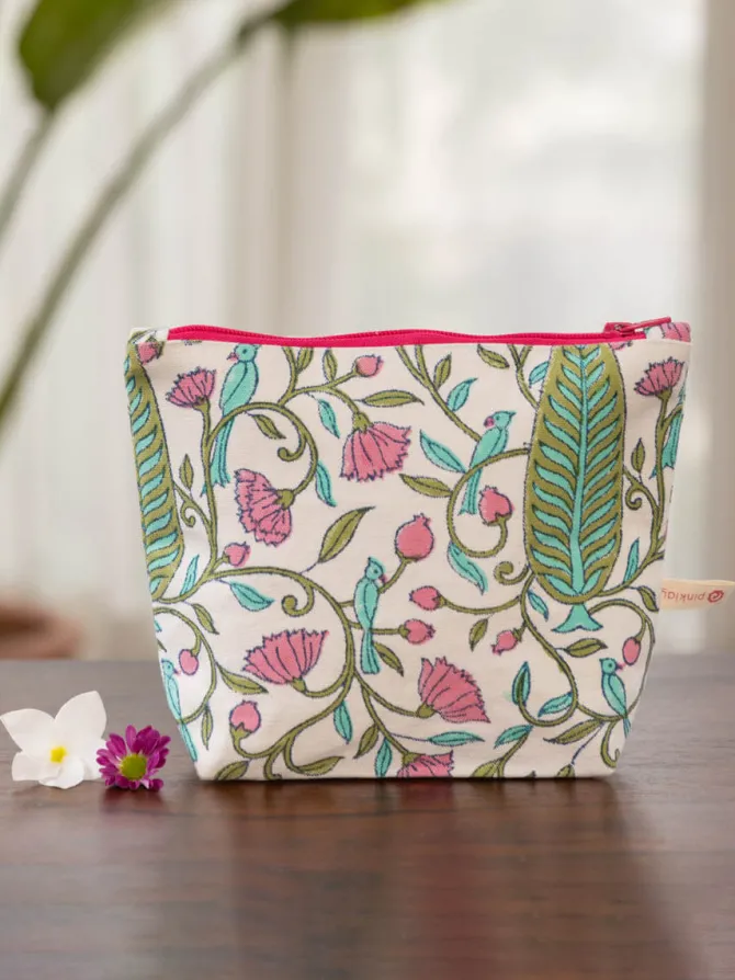 Dilbar Pine Cotton Travel Pouch