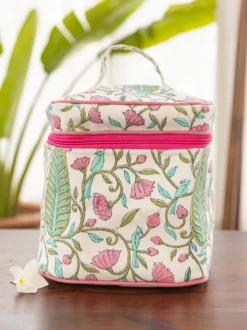 Dilbar Pine Cotton Travel Vanity Case