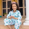 Dino Block Printed Cotton Top & Pyjama Set