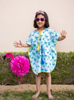 Dino Organic Cotton Block Printed Kaftan for Kids
