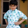 Dino Organic Cotton Shirt Kurta with Roll Up Sleeves