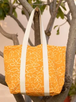 Dippy Egg Hand Block Printed Tote Bag
