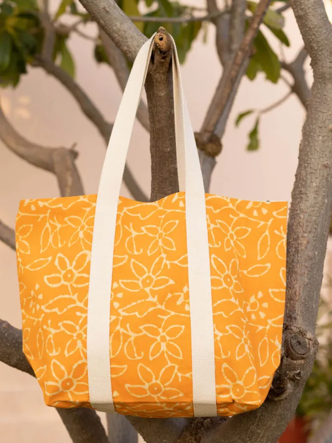 Dippy Egg Hand Block Printed Tote Bag