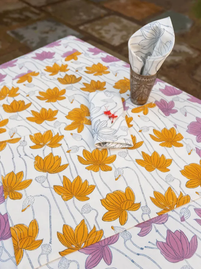 Divya Block Printed Cotton Table Mats