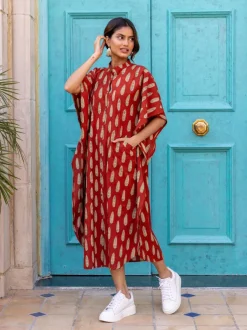 Eka Block Printed Cotton Shirt Dress