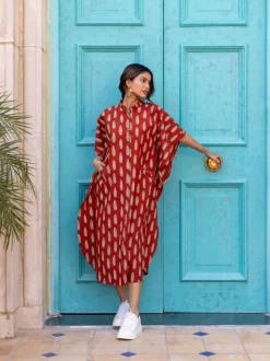 Eka Block Printed Cotton Shirt Dress