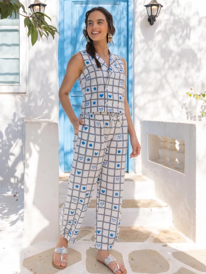 Eleanor Hand Block Printed Co-ord Set of 2