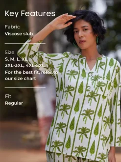 Emerald Block Printed Co-ord Set of 2