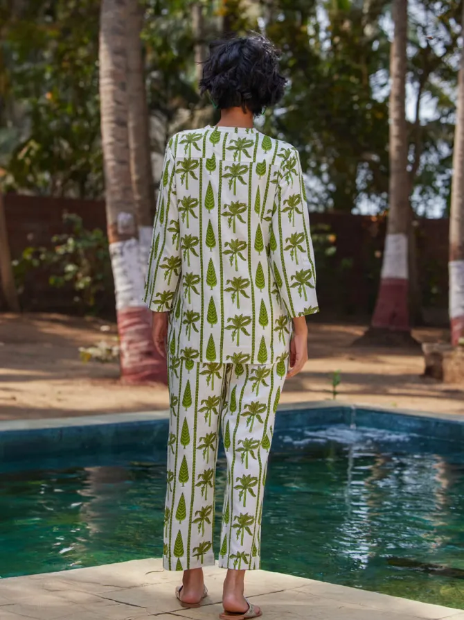 Emerald Block Printed Co-ord Set of 2