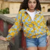 Euphoria Kantha Embroidered Block Printed Bomber Jacket