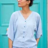 Evening Sky Cotton Slub Short Top