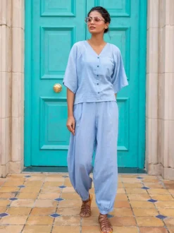 Evening Sky Cotton Slub Short Top