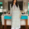Falgun Cotton Rayon Hand Block Printed Long Kurta