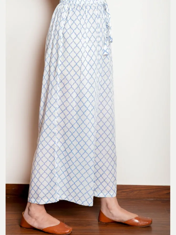 Falgun Cotton Rayon Hand Block Printed Long Kurta