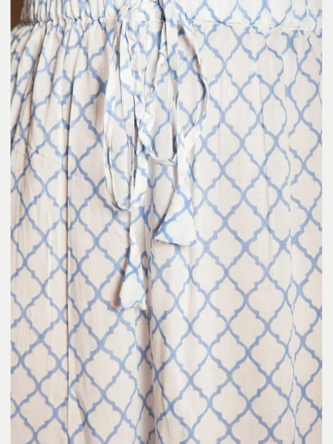 Falgun Cotton Rayon Hand Block Printed Long Kurta
