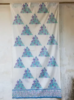 Fields of Lavender Block Printed Cotton Curtain