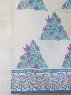 Fields of Lavender Block Printed Cotton Curtain