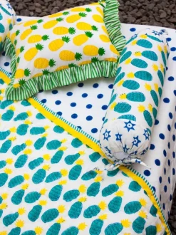 Firozi Ananas Organic Cotton Infant Bolster Cover - Set of 2