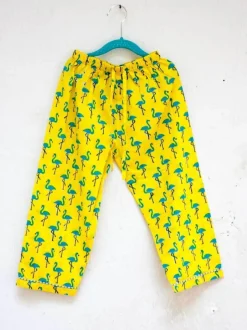 Flamingo Dance Block Printed Cotton Top & Pyjama Set