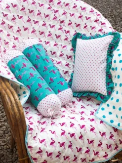 Flamingo Organic Cotton Infant Bolster Cover - Set of 2