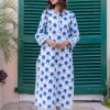 Floral Jaal Block Printed Cotton Long Kurta