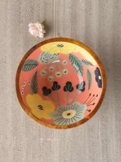 Floral Summer Wooden Bowl - Small