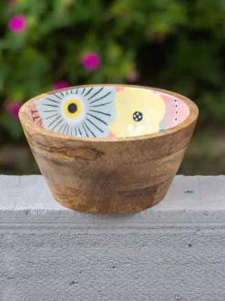 Floral Summer Wooden Bowl - Small