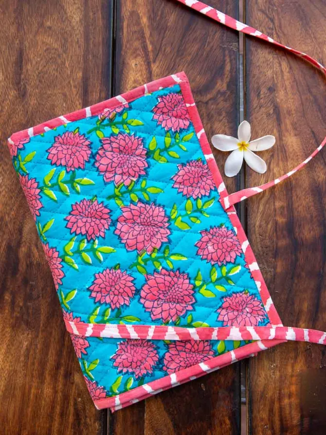 Floral Turquoise Foldable Jewellery Pouch