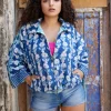 Freddie Kantha Embroidered Block Printed Bomber Jacket
