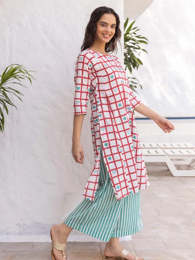 Freya Hand Block Printed Cotton Kurta