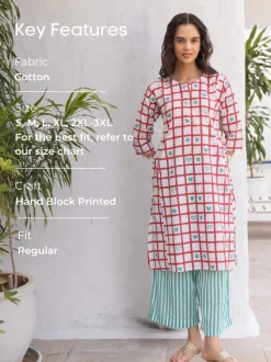 Freya Hand Block Printed Cotton Kurta