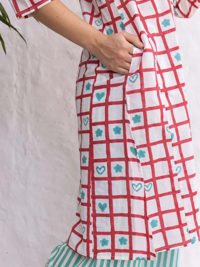 Freya Hand Block Printed Cotton Kurta