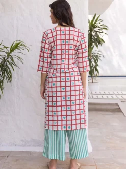 Freya Hand Block Printed Cotton Kurta
