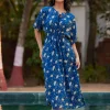 Frida Indigo Kaftan Maxi Dress