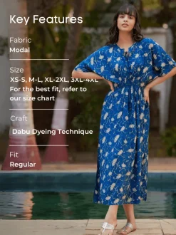 Frida Indigo Kaftan Maxi Dress