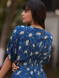 Frida Indigo Kaftan Maxi Dress