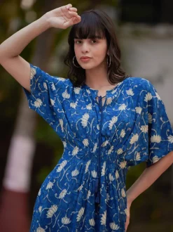 Frida Indigo Kaftan Maxi Dress
