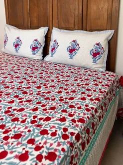 Fruit of Paradise Block Printed Cotton Bedsheet