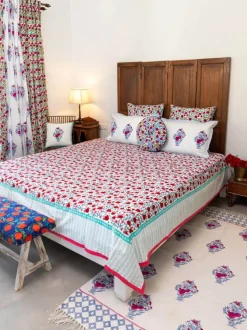 Fruit of Paradise Block Printed Cotton Bedsheet