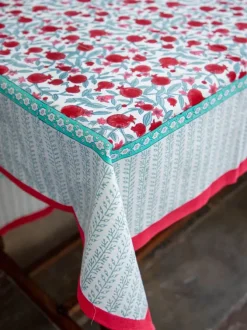Fruits of Paradise Block Printed Cotton Table Cover