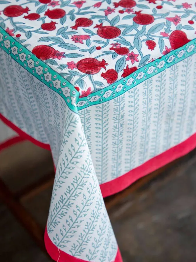 Fruits of Paradise Block Printed Cotton Table Cover
