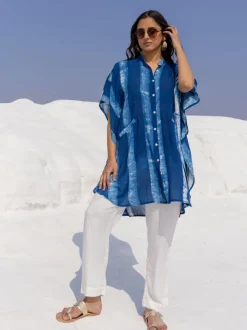 Galaxy Dabu Indigo Shirt Kurta / Dress