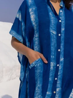 Galaxy Dabu Indigo Shirt Kurta / Dress