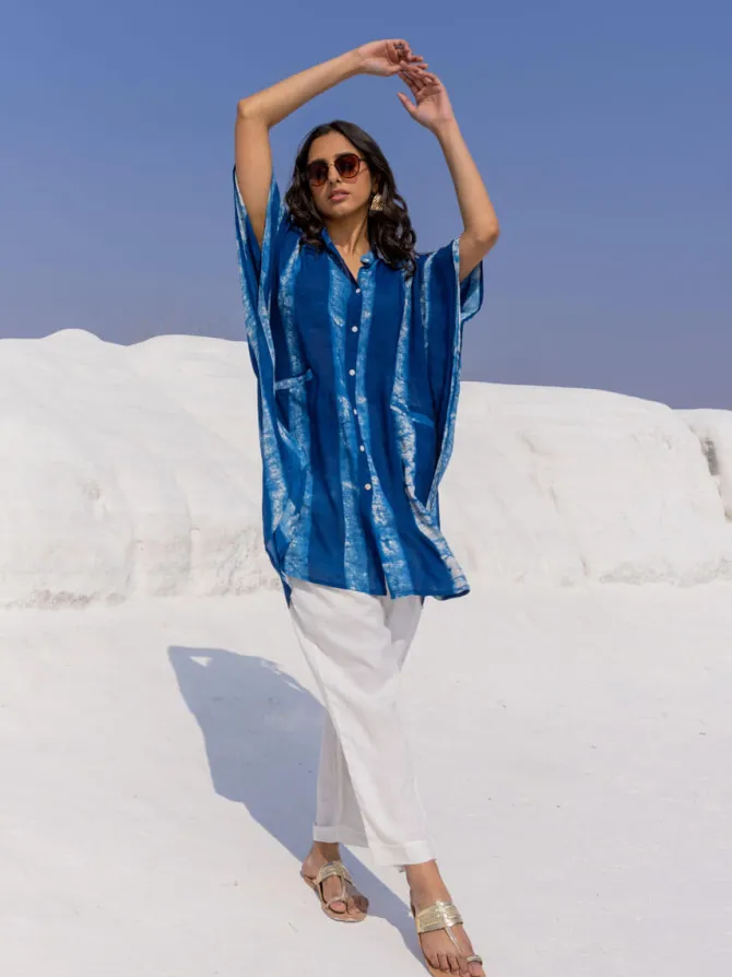 Galaxy Dabu Indigo Shirt Kurta / Dress