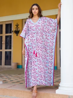 Garden of Senses Block Printed Cotton Kaftan