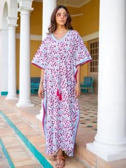 Garden of Senses Block Printed Cotton Kaftan